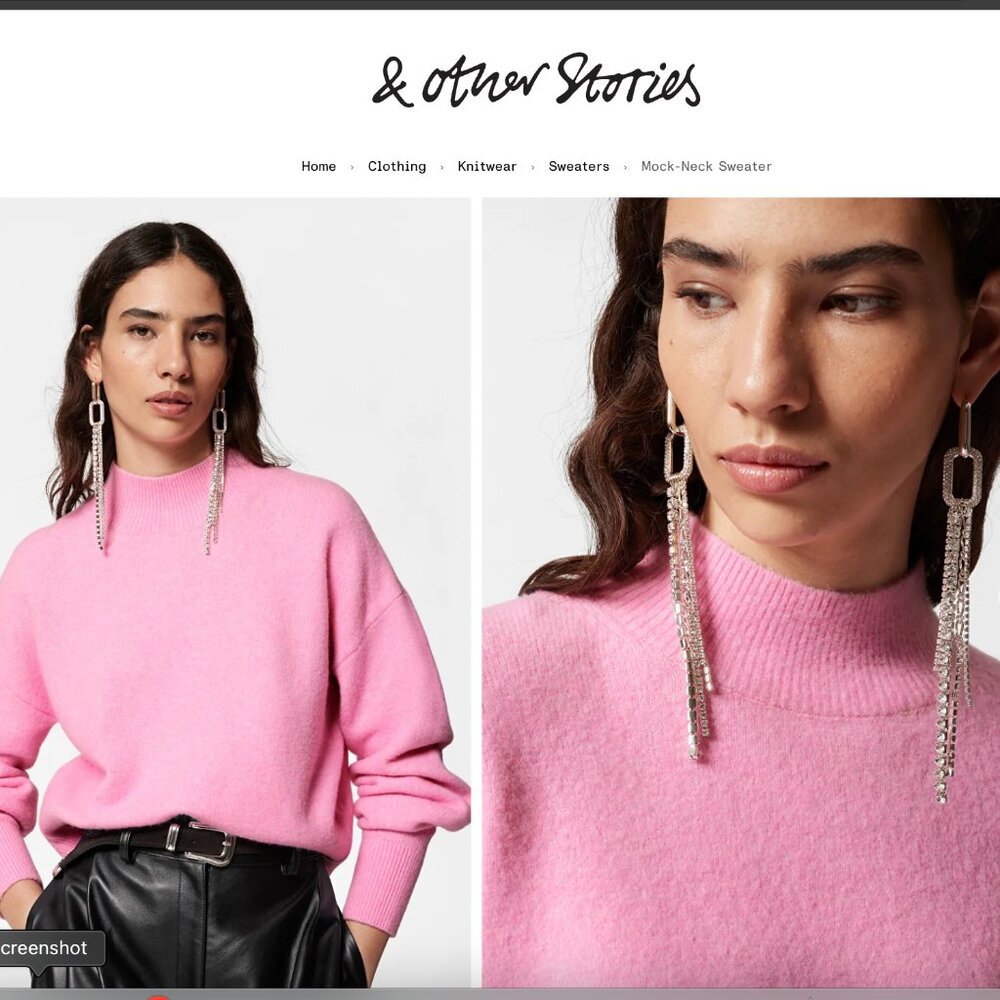 Pink Mock-neck M Sweater